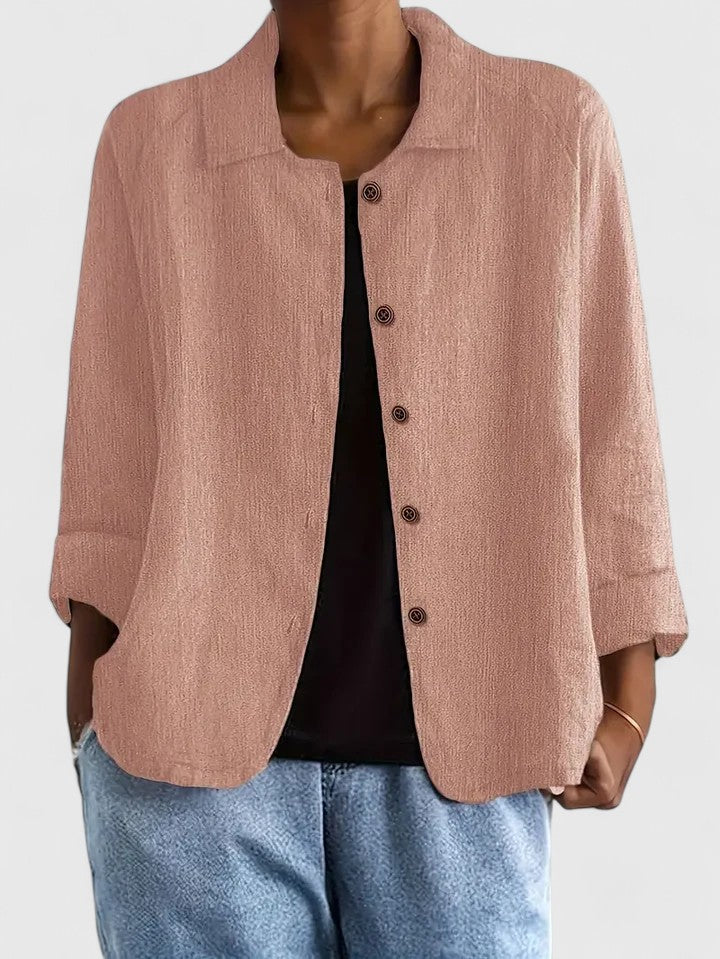 Amber – Relaxed Fit Collared Button Up Shirt