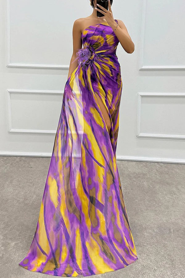 Grace – Chiffon One Shoulder Evening Maxi Dress