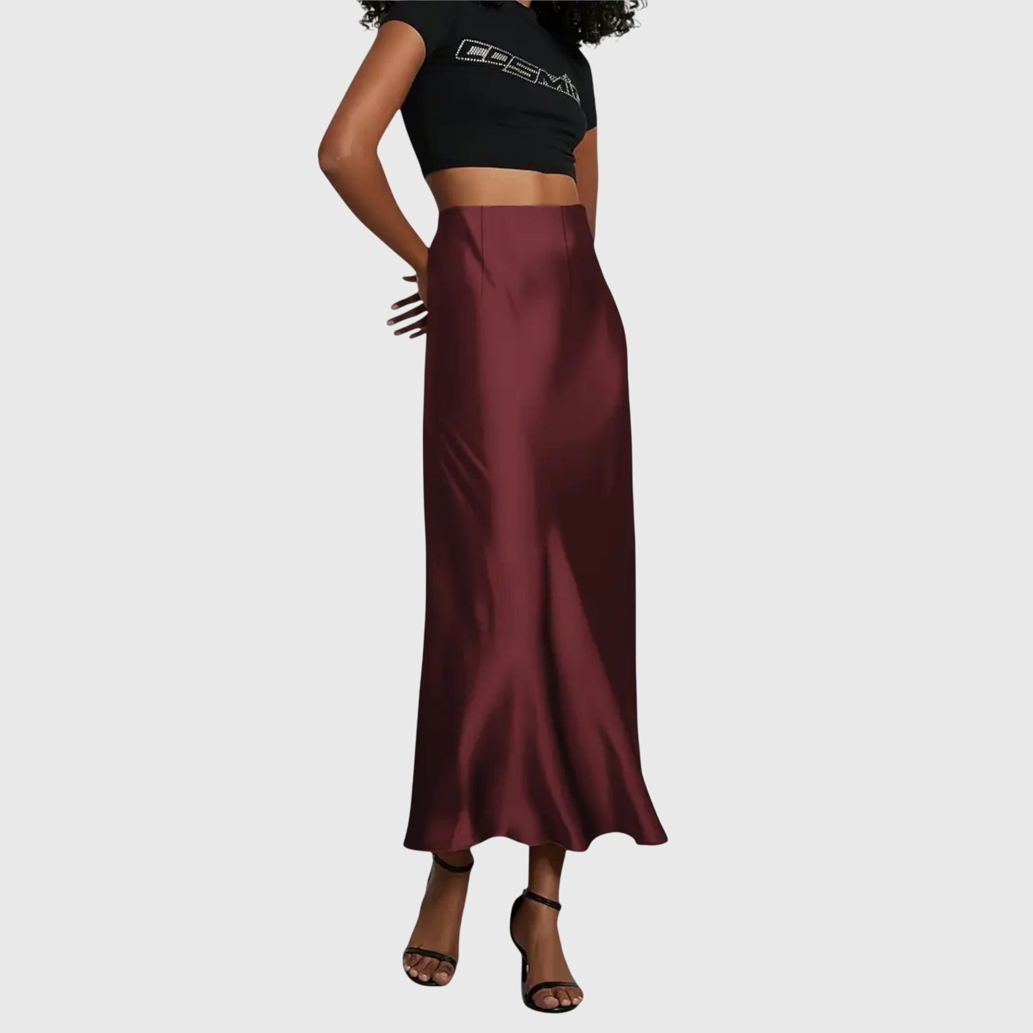 Brianna – Satin Slip Midi Skirt