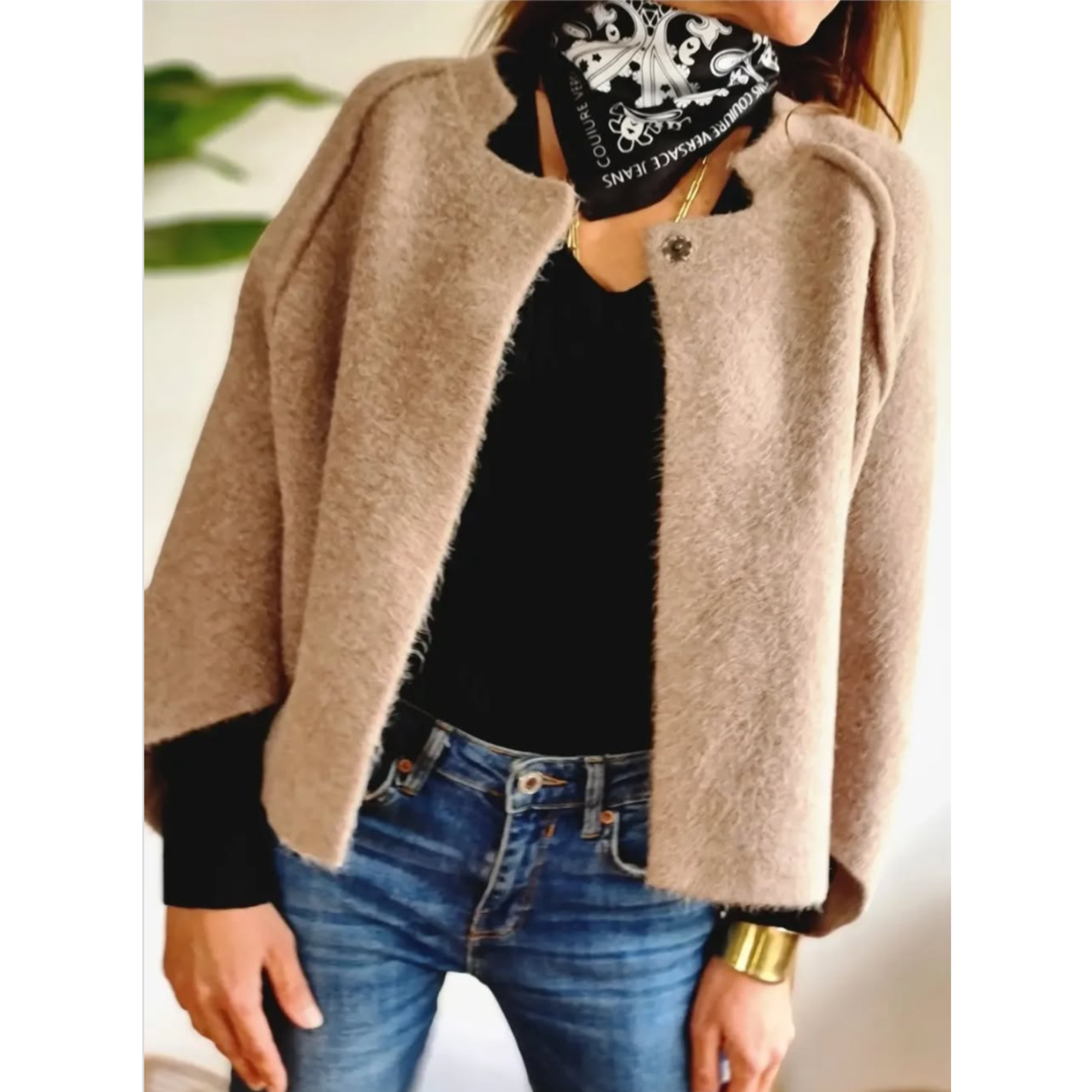 Elise – Faux Fur Collared Jacket