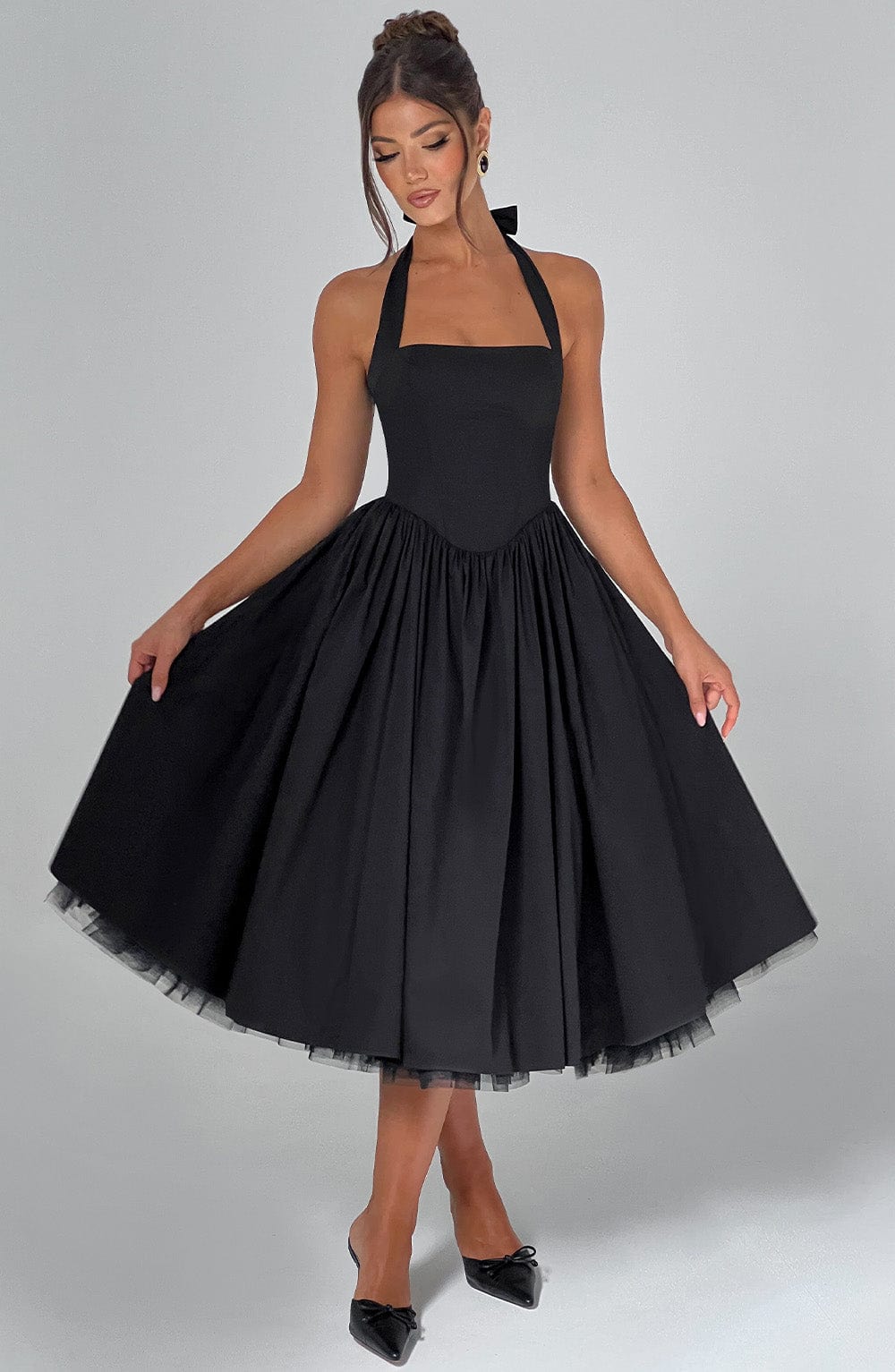 Edith – Square Neck A Line Summer Midi Dress