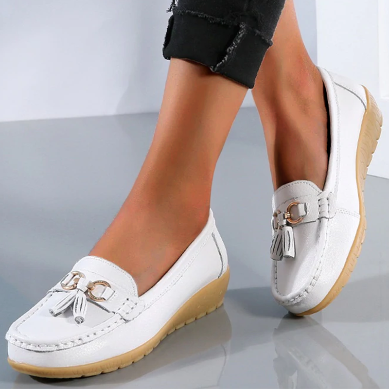 Maeve – Faux Leather Tassel Moc Toe Loafers