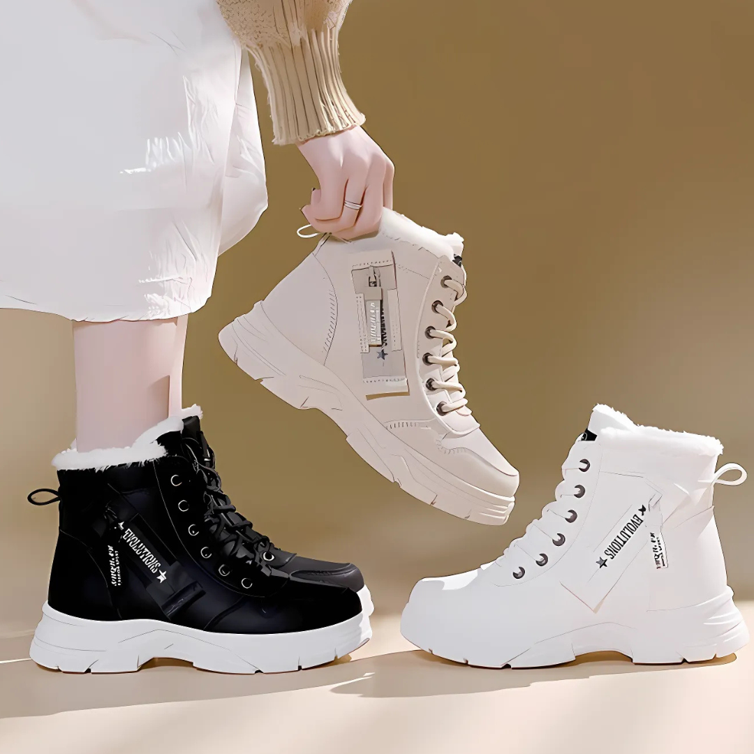Della – Lace Up Chunky Sole Winter Ankle Boots