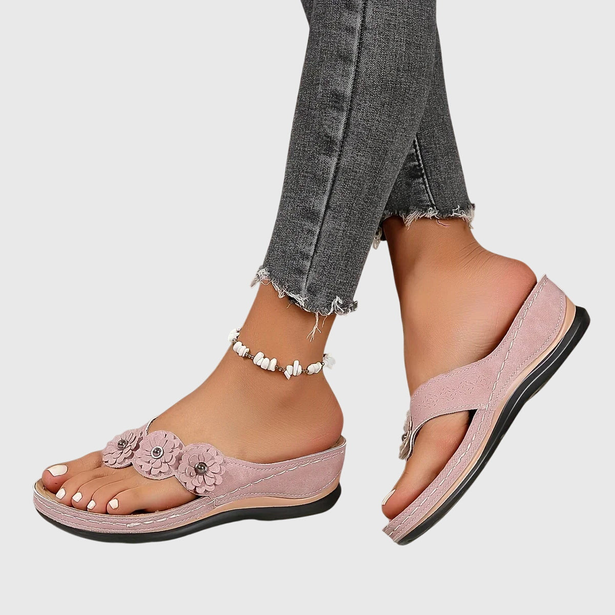 Mary – Woven Wedge Thong Sandals