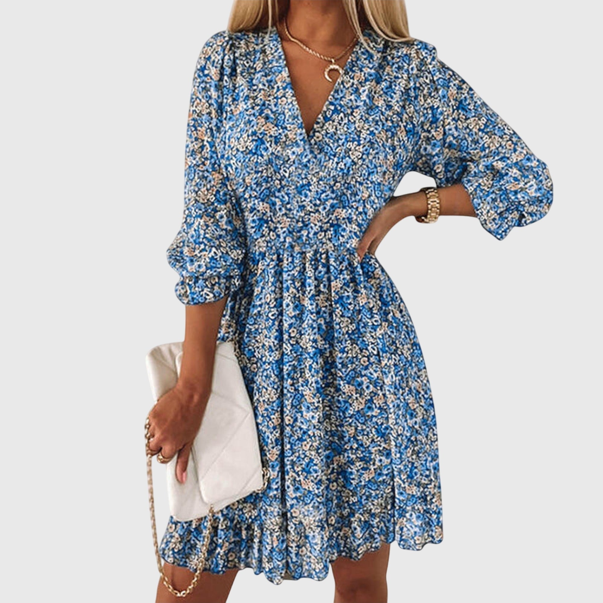 Sabrina – Ditsy Floral Smocked Waist Ruffle Mini Dress