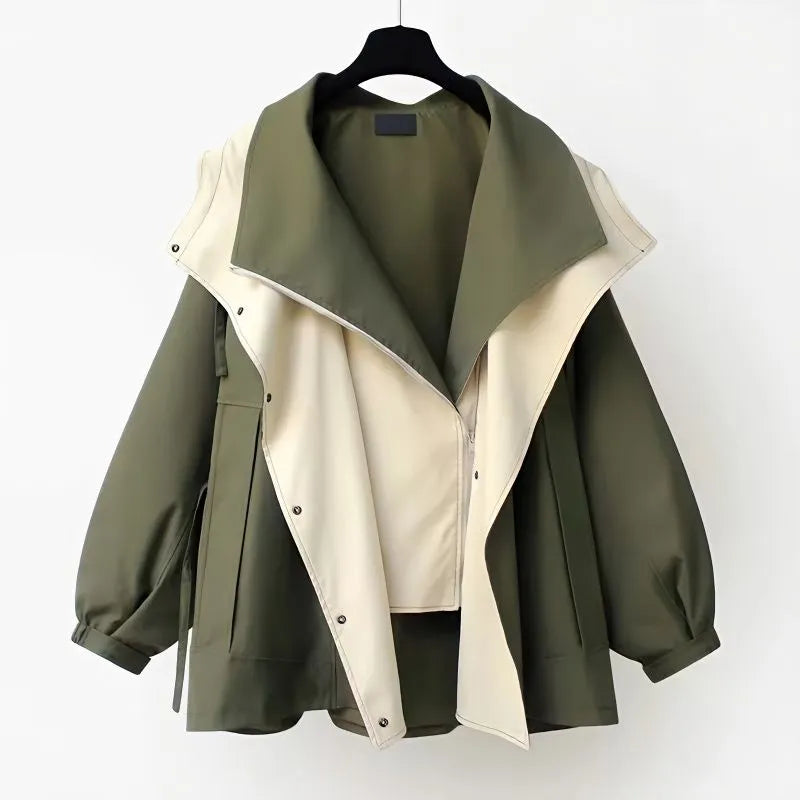 Thea – Layered Zip Up Windbreaker Jacket