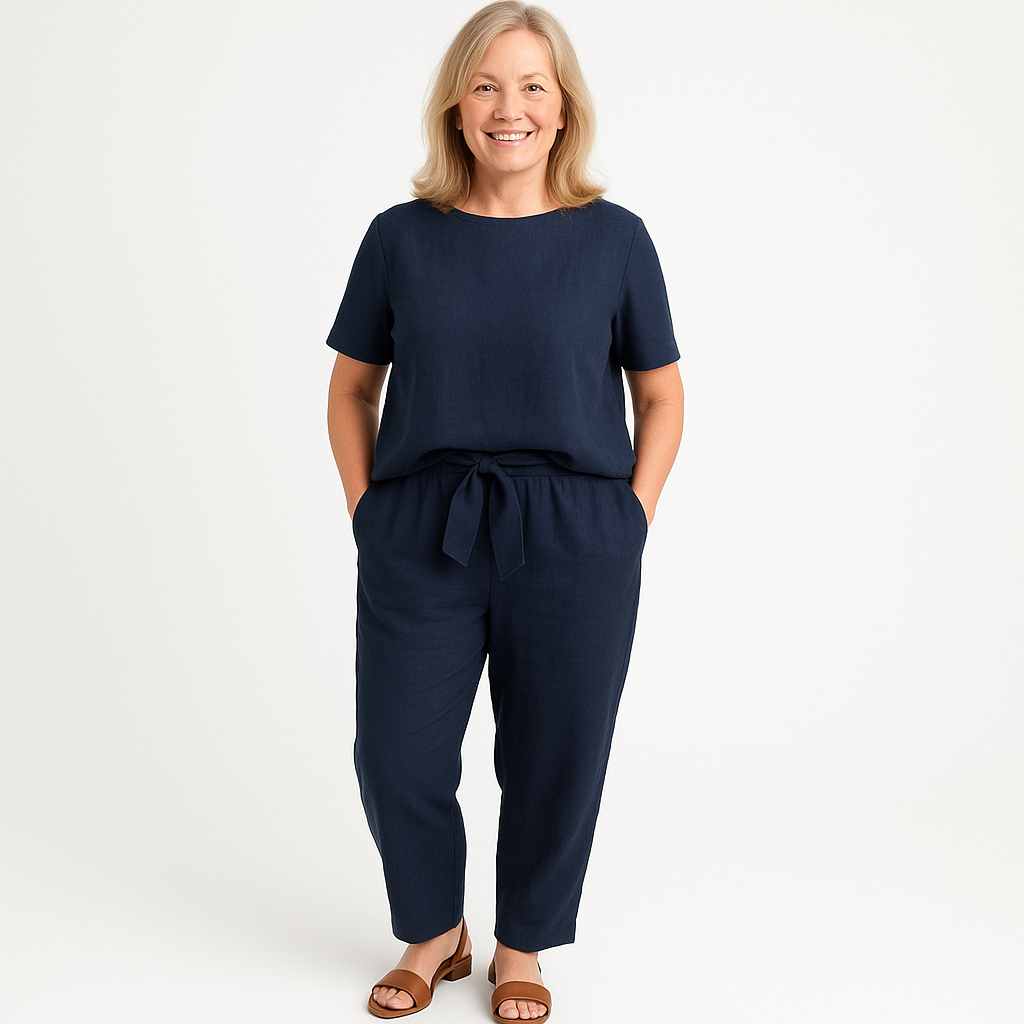 Millie – Short Sleeve Top and Tapered Cropped Pants Set