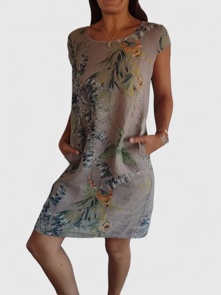 Frances – Abstract Print Shift Summer Dress