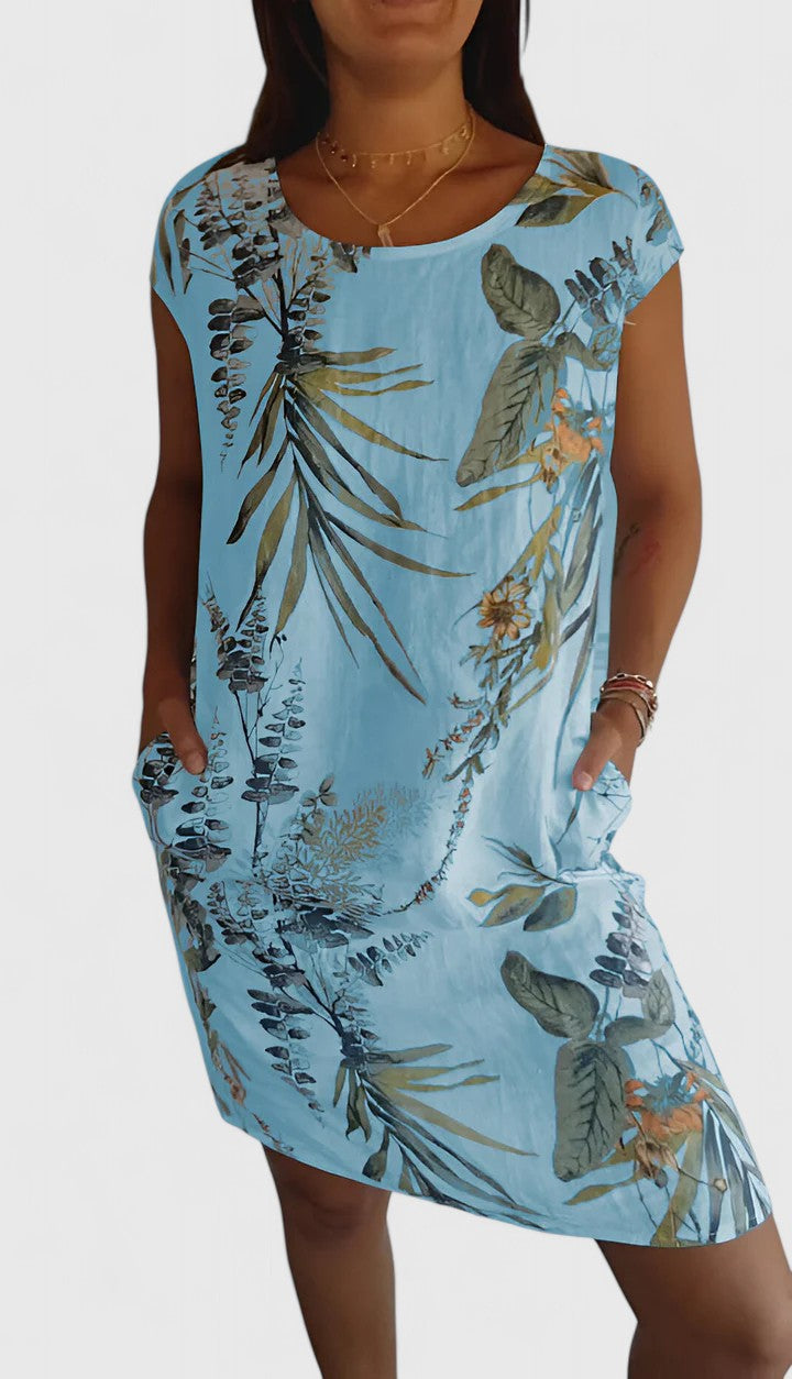 Frances – Abstract Print Shift Summer Dress