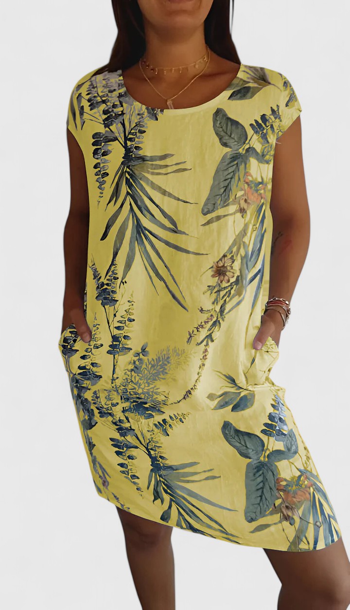 Frances – Abstract Print Shift Summer Dress
