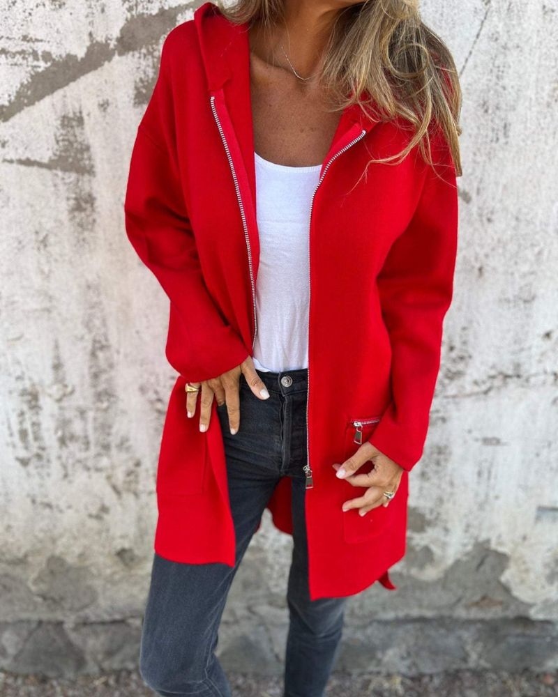 Paloma – Zip Up Long Sleeve Knit Cardigan