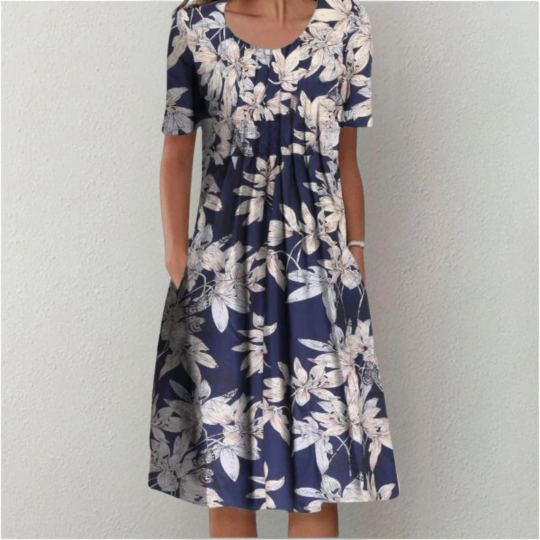Sadie – Ditsy Floral Puff Sleeve Summer Midi Dress