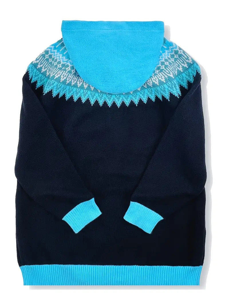 Serenity – Fair Isle Chunky Knit Button Up Cardigan