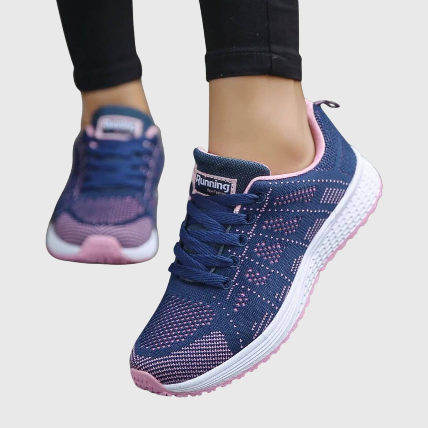 Clara – Knit Lace Up Walking Sneakers