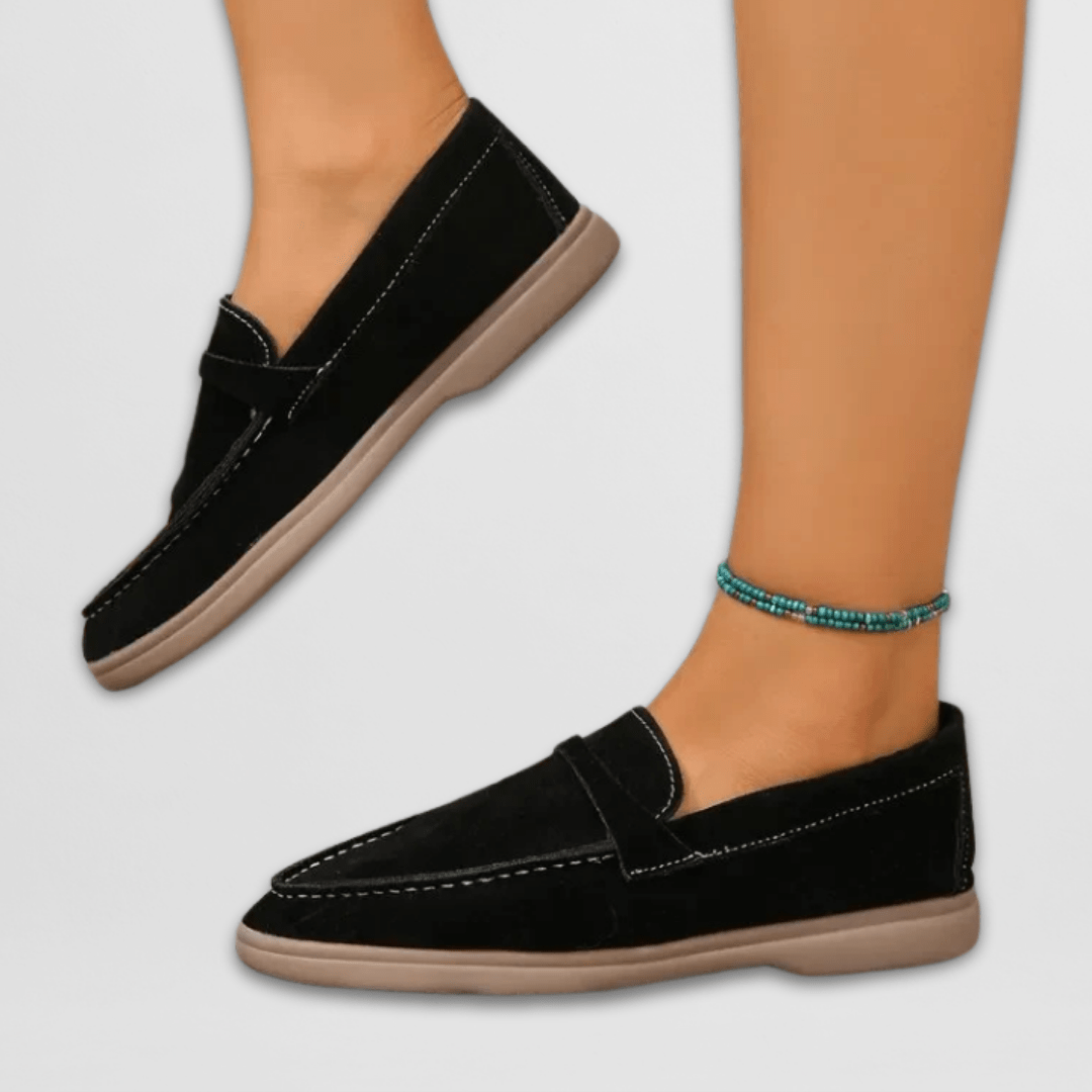 Veronica – Suede Round Toe Slip On Loafers
