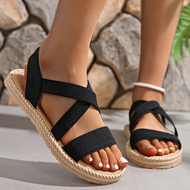 Matilda – Crisscross Espadrille Platform Wedge Sandals