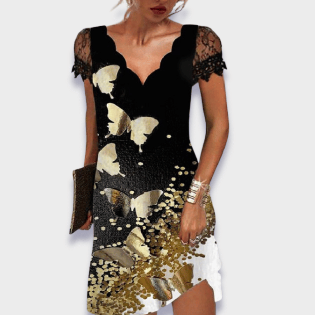 Wren – Lace V Neck Cocktail Dress