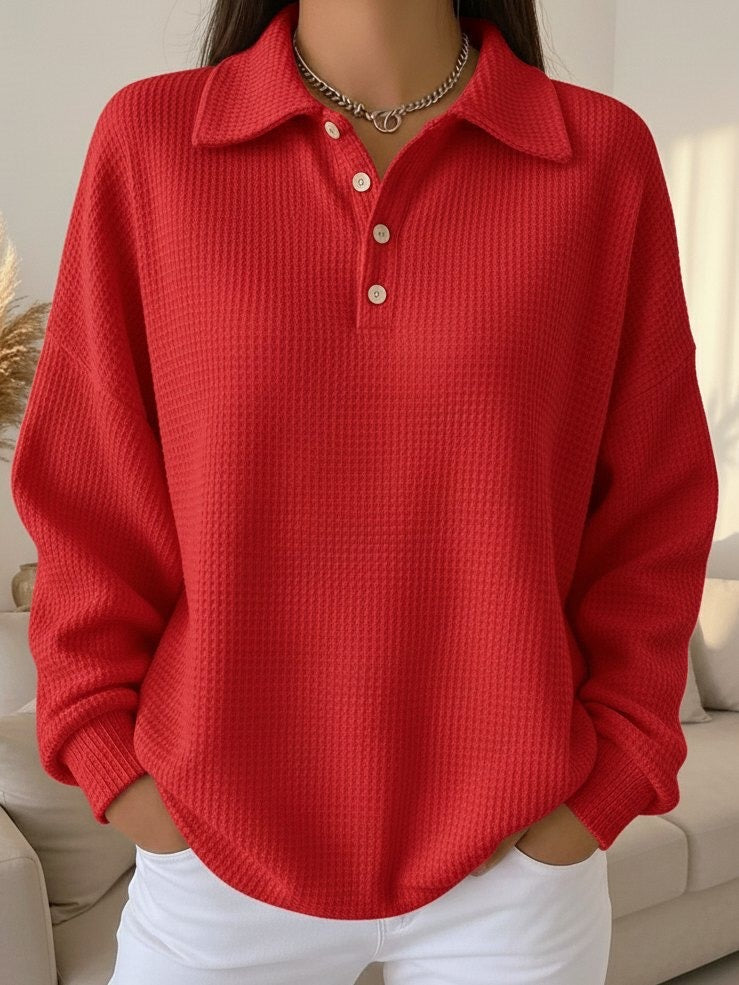 Audrey – Polo Collar Knit Sweater