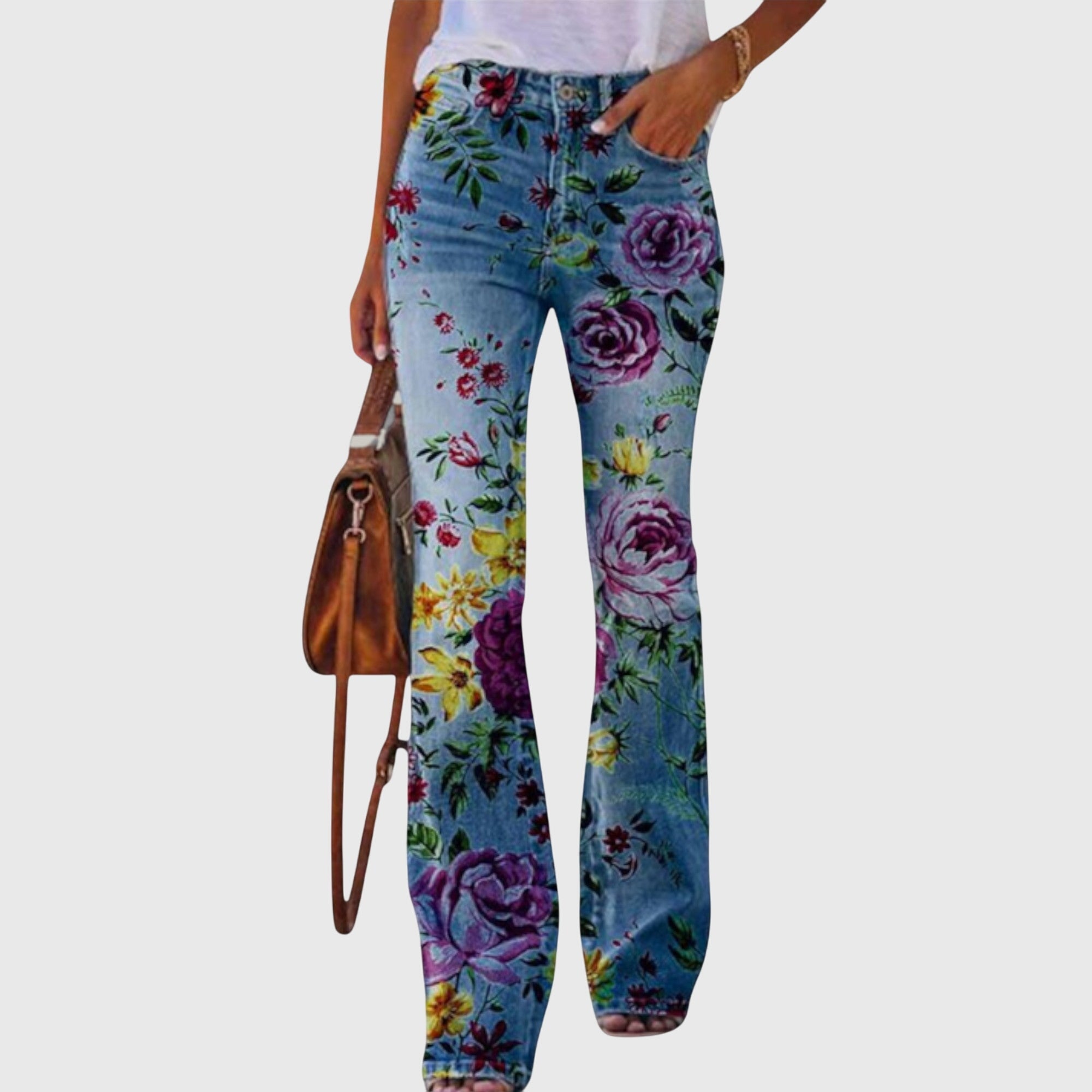 Juliette – Floral Print Flare Jeans