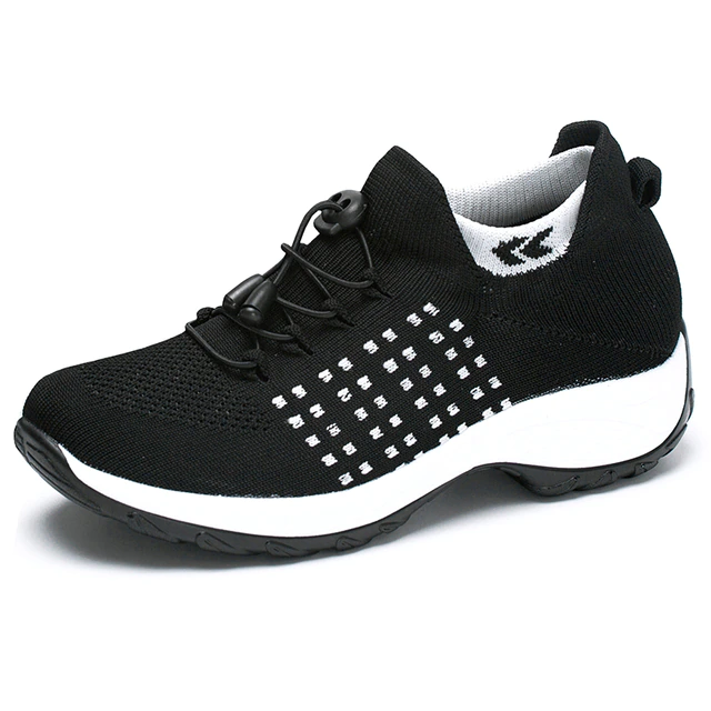Lilah – Knit Zip Front Chunky Sole Sneakers