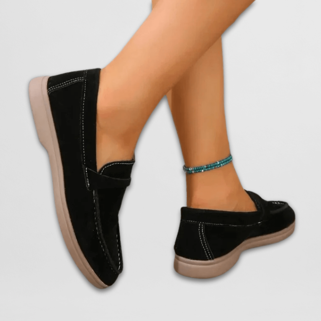Veronica – Suede Round Toe Slip On Loafers