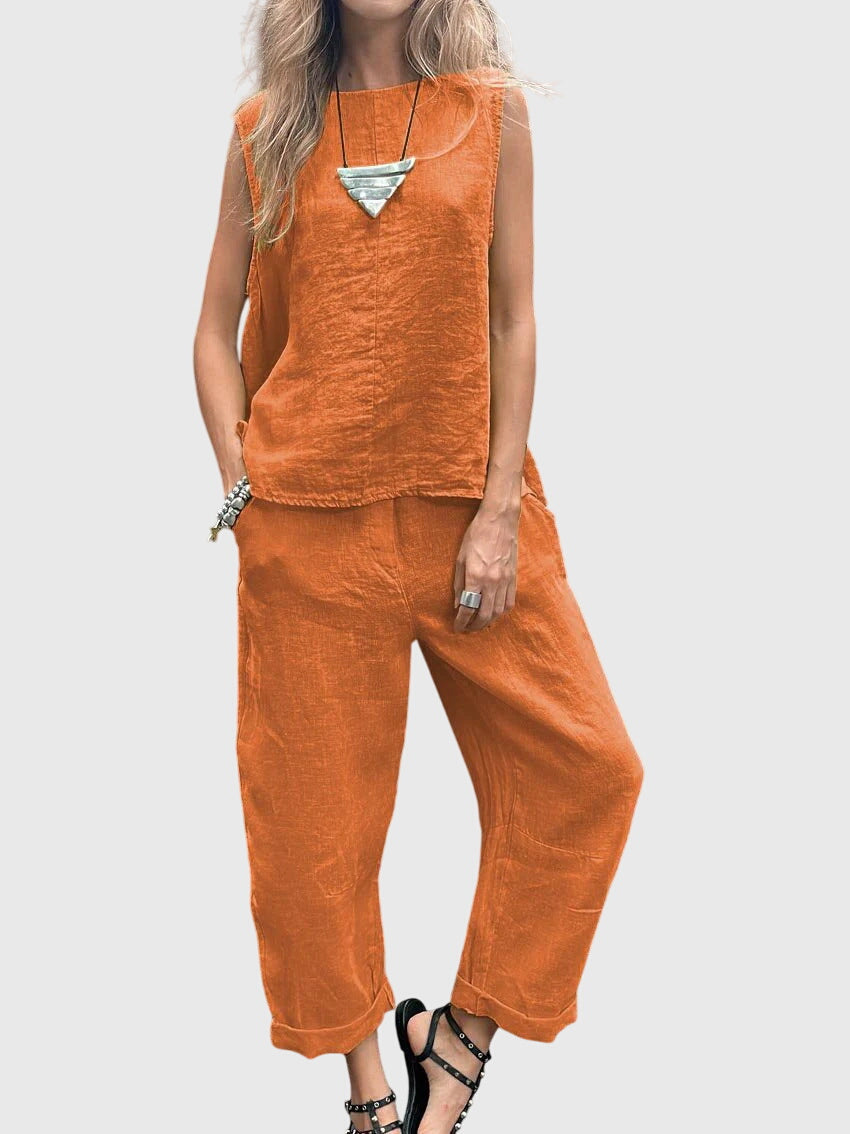 Cecilia – Tank Top and Cropped Wide Leg Pants Summer Set