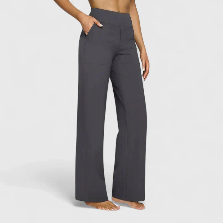 Evangeline – Crossover Waist Wide Leg Lounge Pants