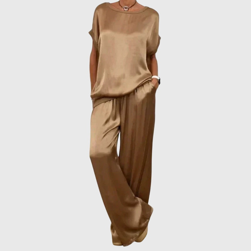 Maya – Satin Top and Palazzo Pants Set