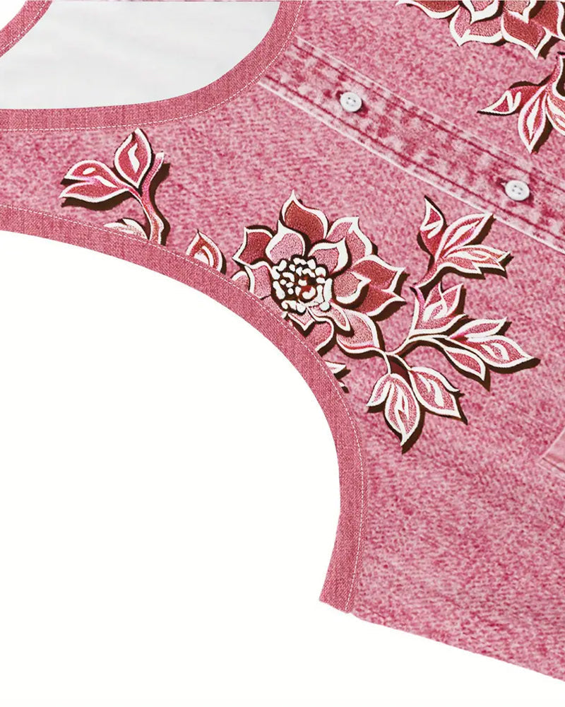 Hattie – Embroidered Denim A Line Mini Dress