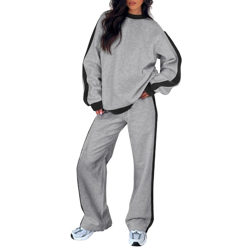 Clara – Side Stripe Sweatshirt And Pants Lounge Set