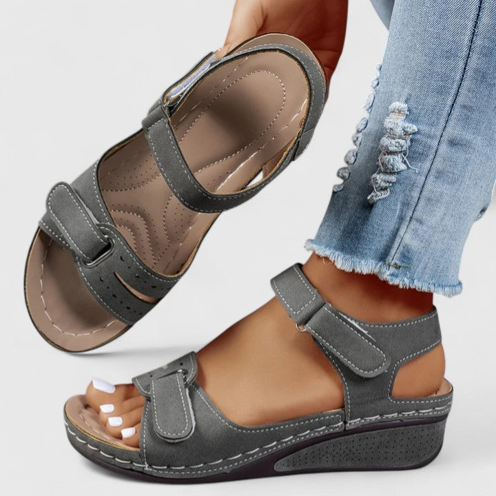Diana – Cutout Strappy Low Wedge Sandals