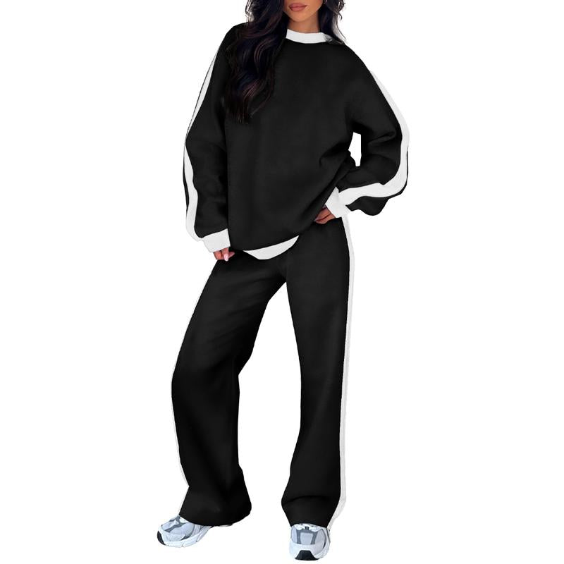 Clara – Side Stripe Sweatshirt And Pants Lounge Set