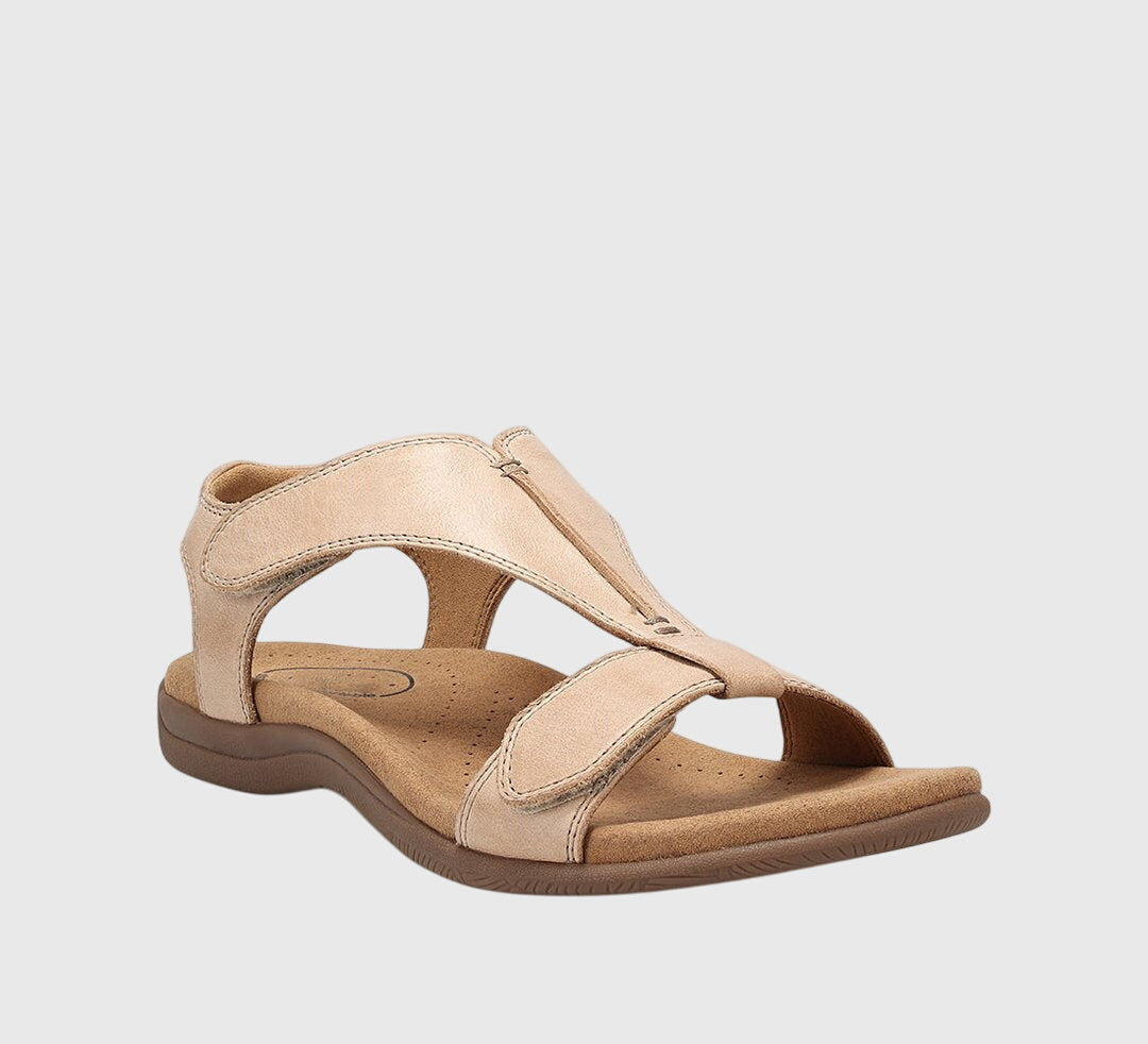 Willow – Cutout T-Strap Flat Sandals
