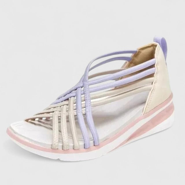 Penelope – Strappy Slingback Low Wedge Sandals