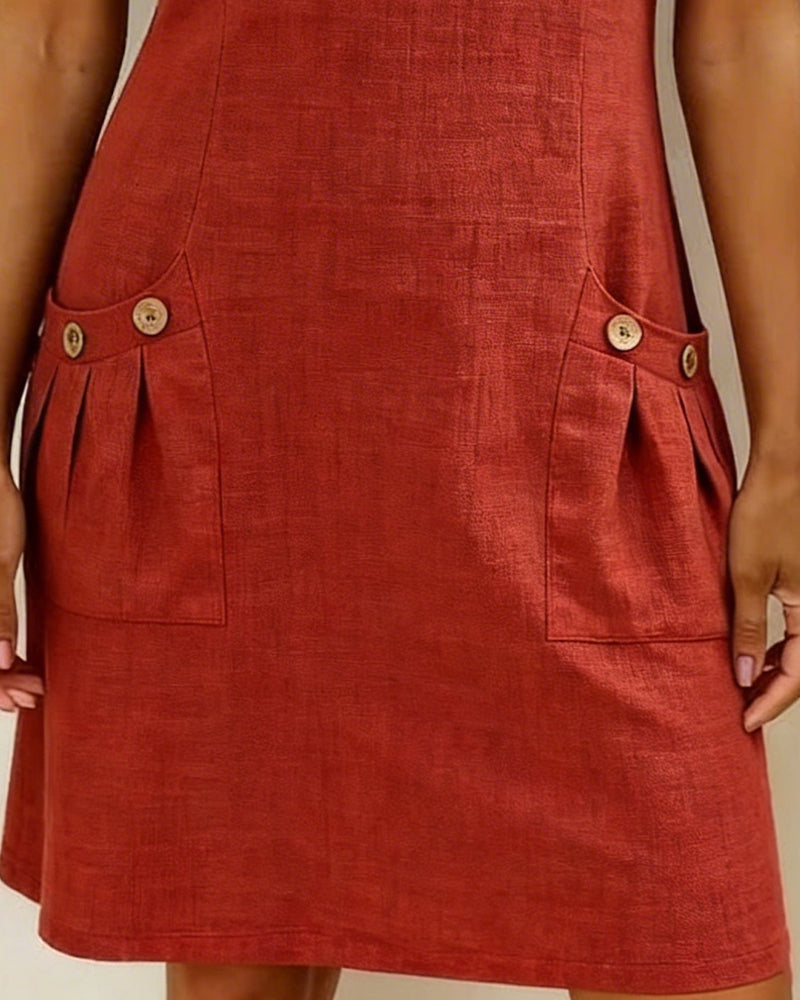 Selena – Zip Neck Short Sleeve Shift Dress