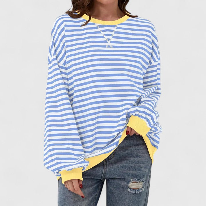 Violet – Striped Crew Neck Oversized Sweater