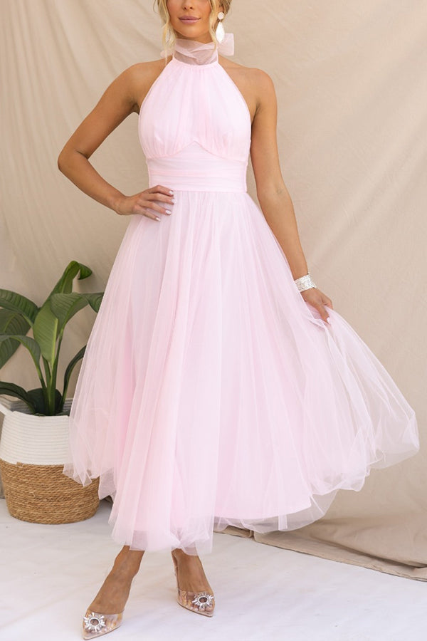 Marlowe – Tulle Halter Wedding Guest Midi Dress