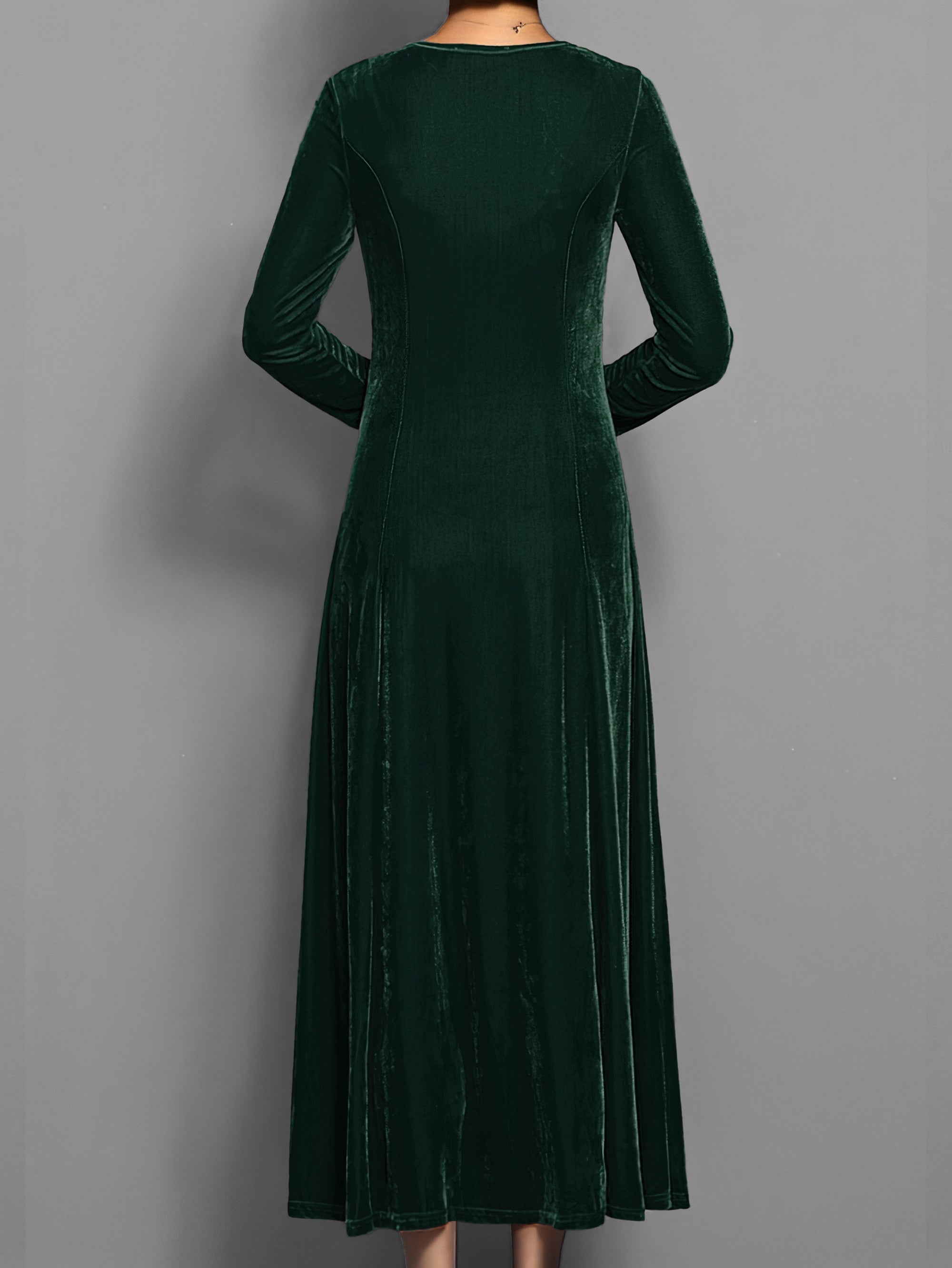 Lily – Velvet A-Line Evening Maxi Dress