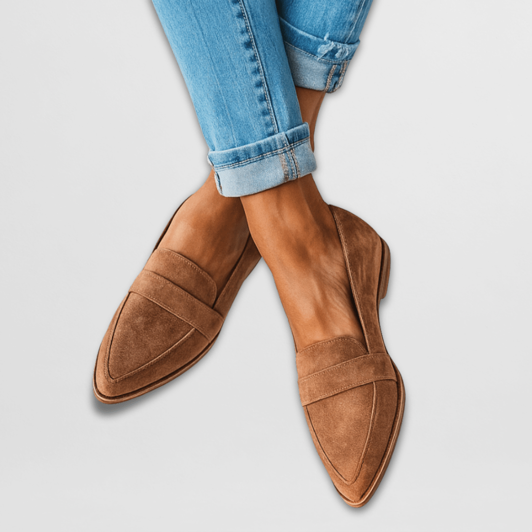 Jade – Suede Pointed Toe Flat Loafers