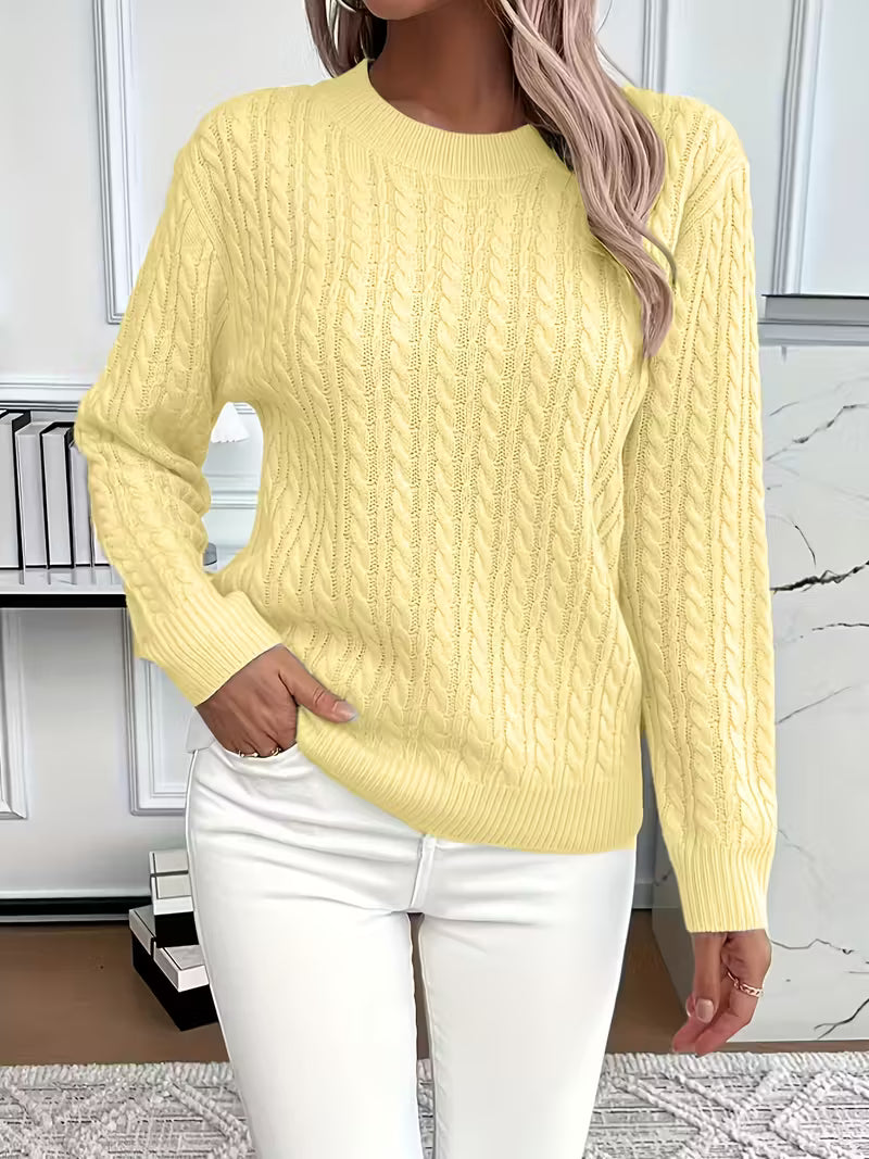 Bella – Open Knit Crew Neck Sweater