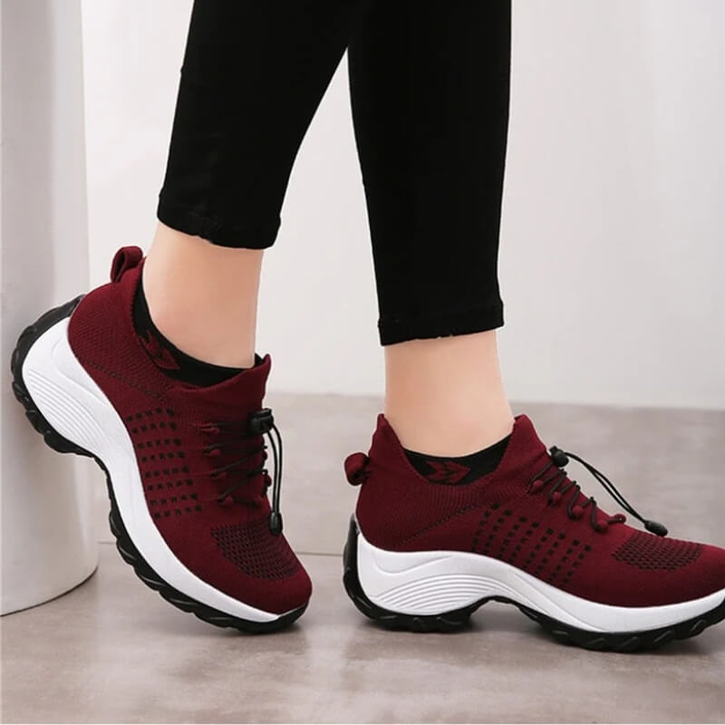 Bianca – Knit Slip On Chunky Sole Walking Sneakers