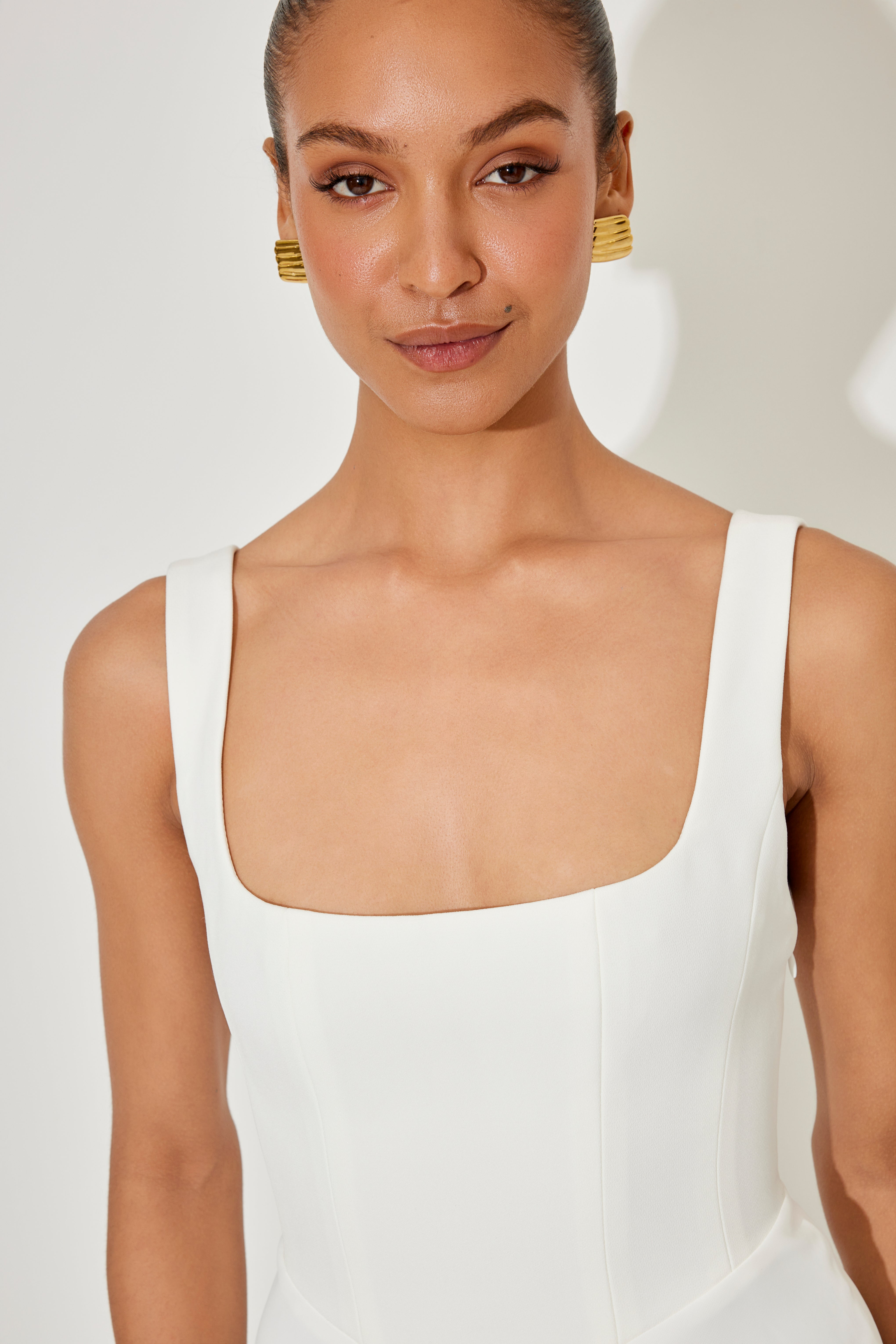 Stella – Square Neck A Line Formal Maxi Dress