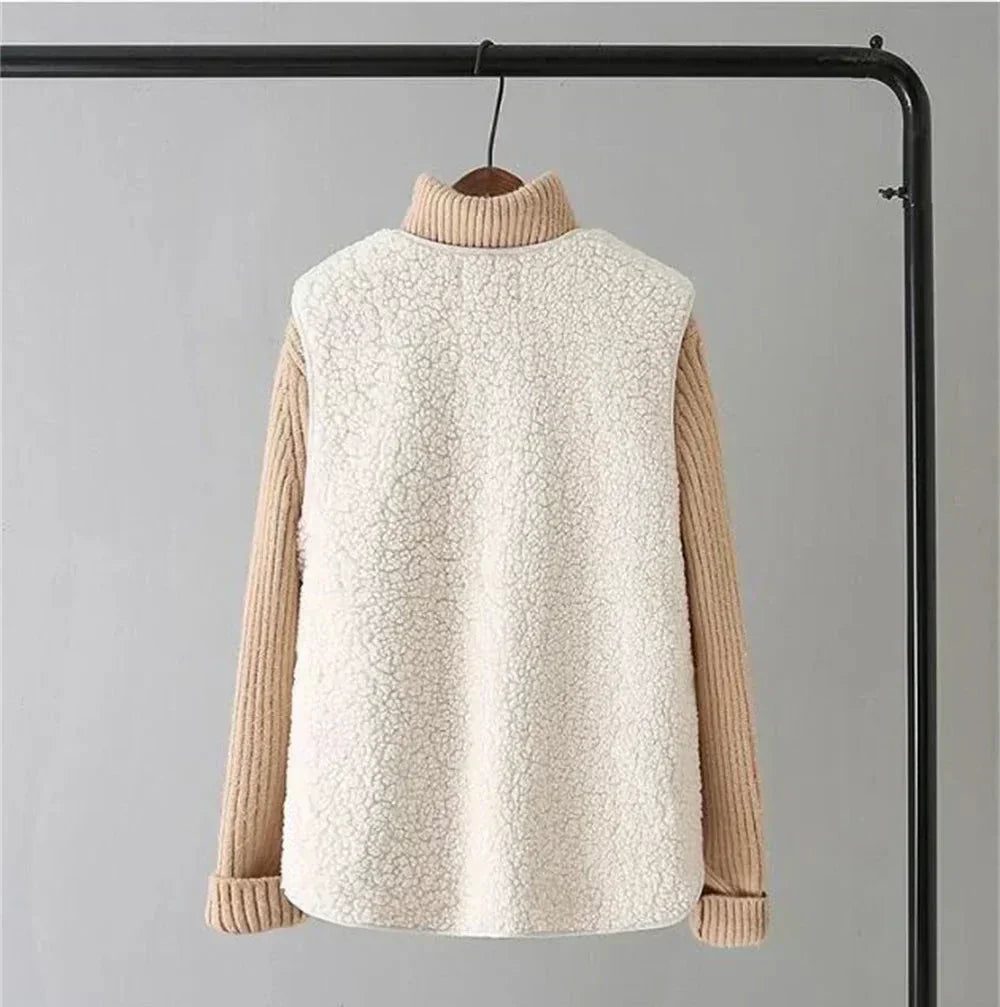 Charlotte – Sherpa Fleece Button Up Vest