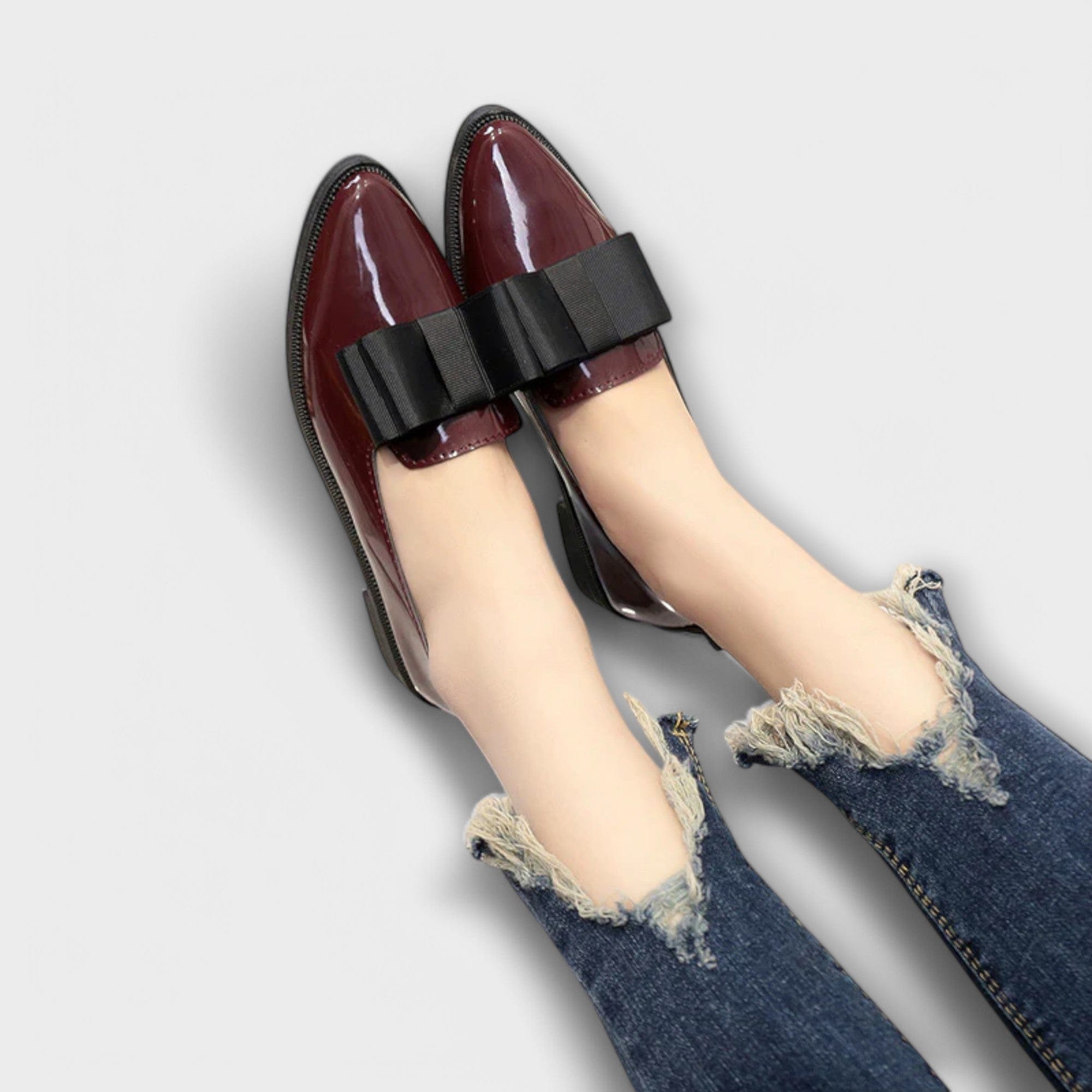 Rosalie – Patent Bow Pointed Toe Loafers