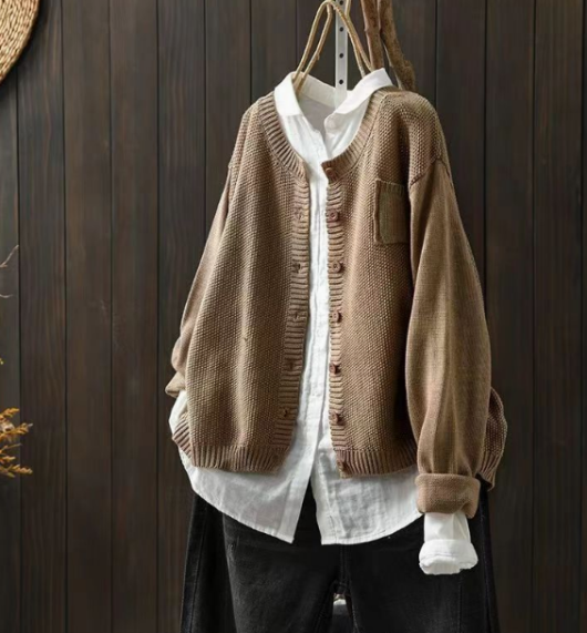 Marina – Draped Open Front Knit Cardigan