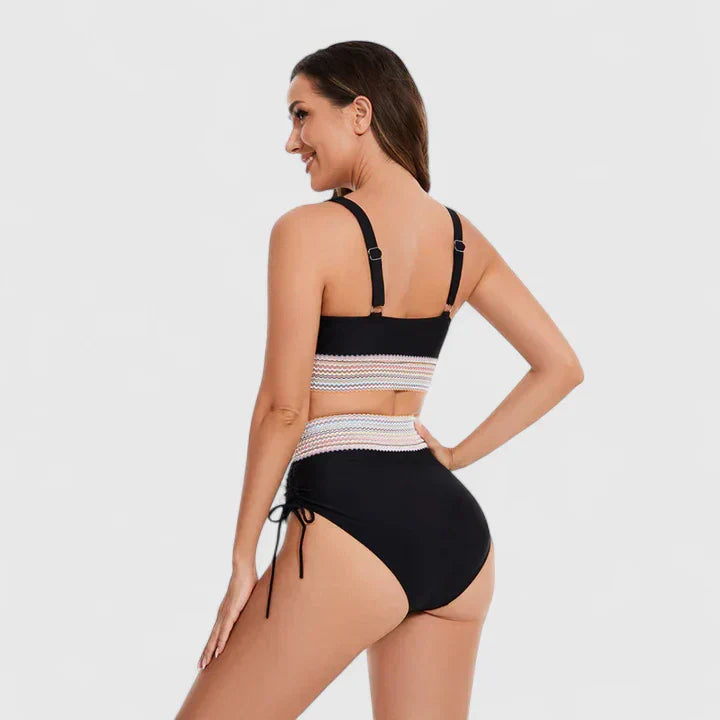 Savannah – Mesh V Neck High Waist Bikini Set