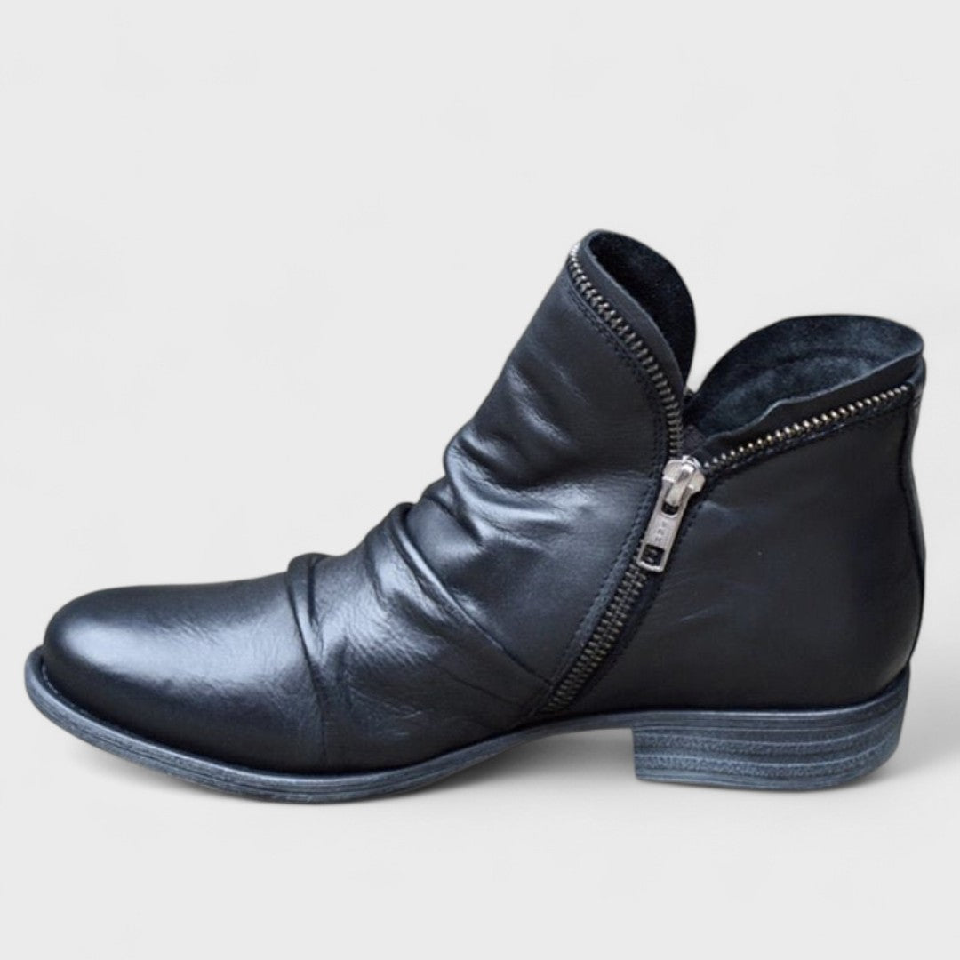 Lillian – Metallic Ruched Ankle Boots