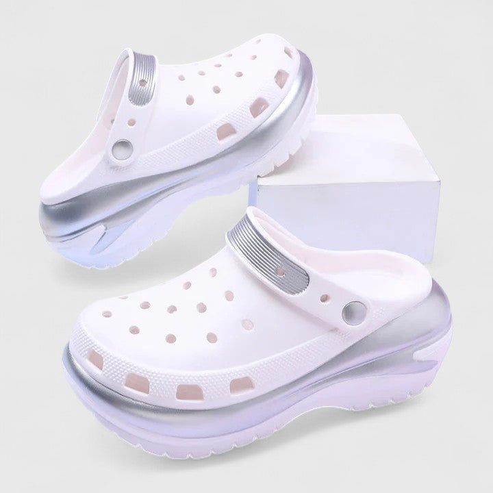 Bethany – Studded Perforated Slingback Clogs