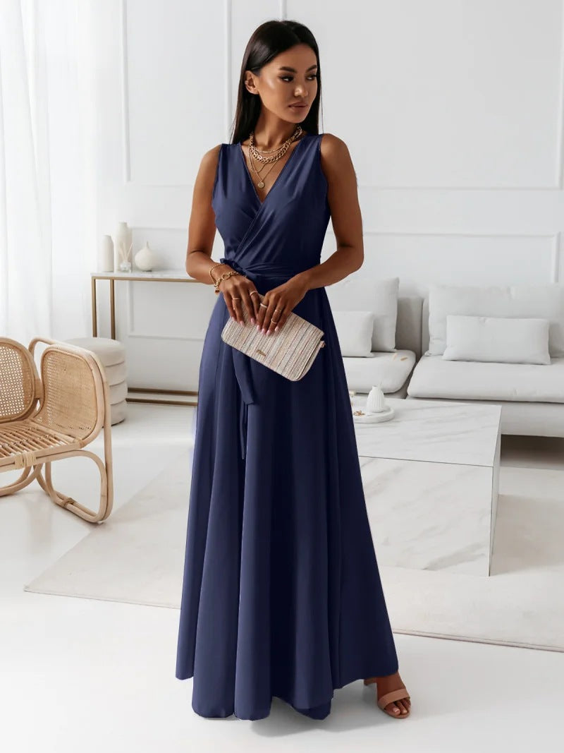 Lyric – V Neck Wrap Wedding Guest Maxi Dress