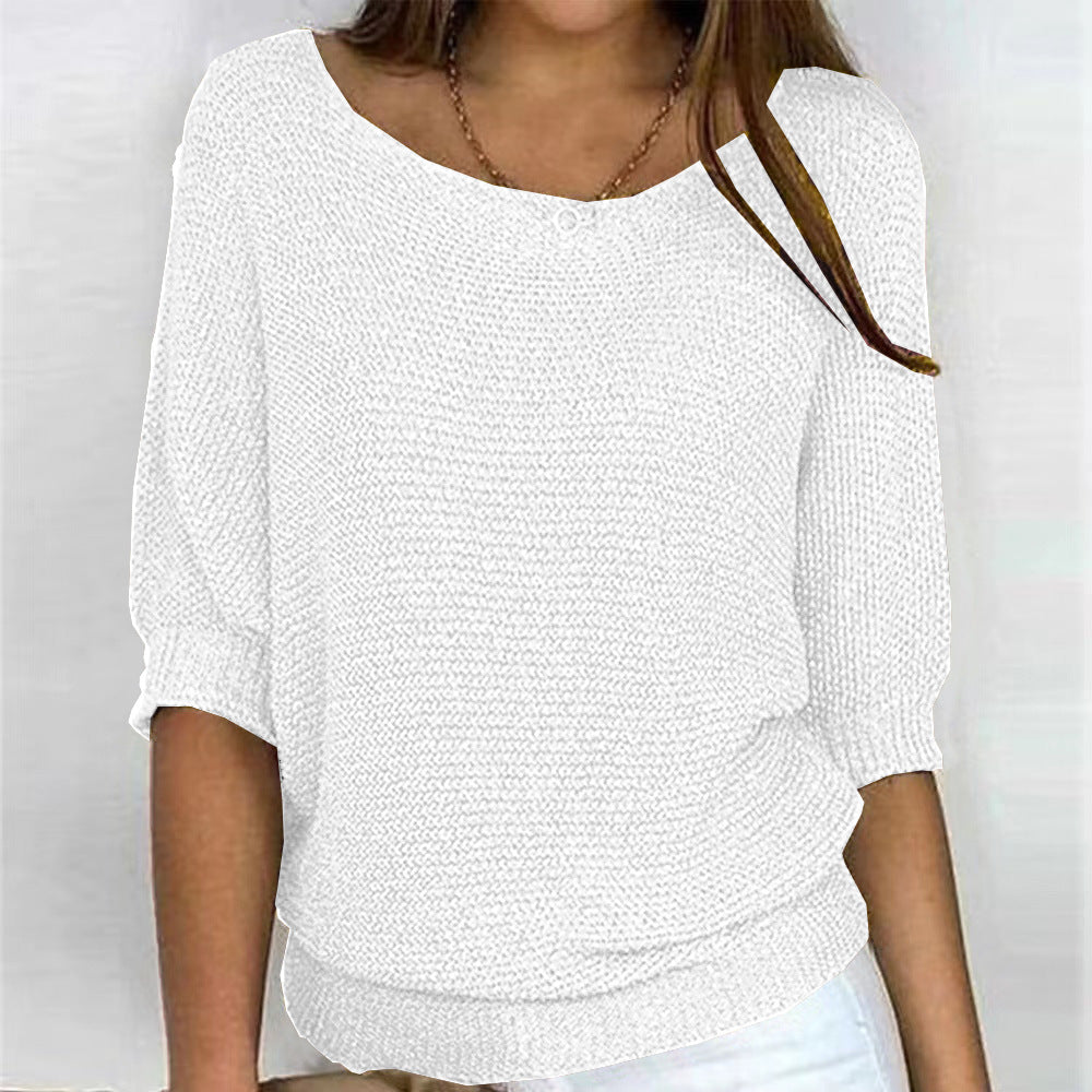 Nova – Batwing Sleeve V Neck Knit Sweater